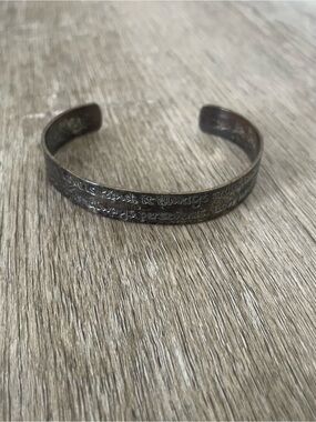 Inspirational “Love Is Patient” Cuff Bracelet – Antique Silver Tone Engraved